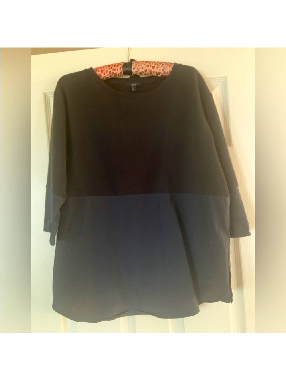 COS Black Mixed-Media Tunic Top